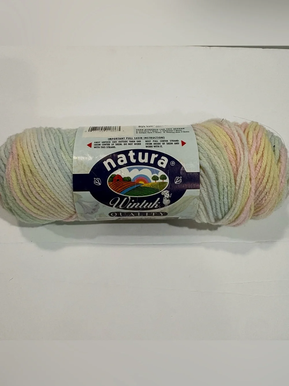 Natura Wintuk Baby Ombre Yarn NEW HUSHABYE #304 White Pink Yellow Blue Green